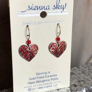 Sienna Sky Hypo-allergenic Dangly Heart Earrings